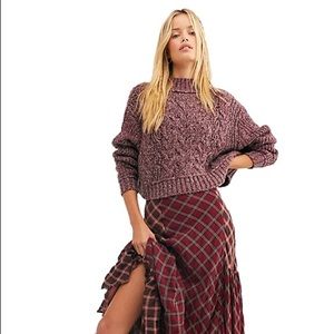 Free People Merry Go Round Cropped Swearer NWT XS